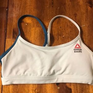 Light blue crossfit sports bra